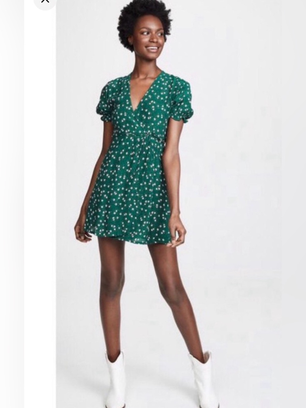 NWOT Faithful the Brand Wrap Mira Mini Floral Dress Green Size 8 - Picture 12 of 14